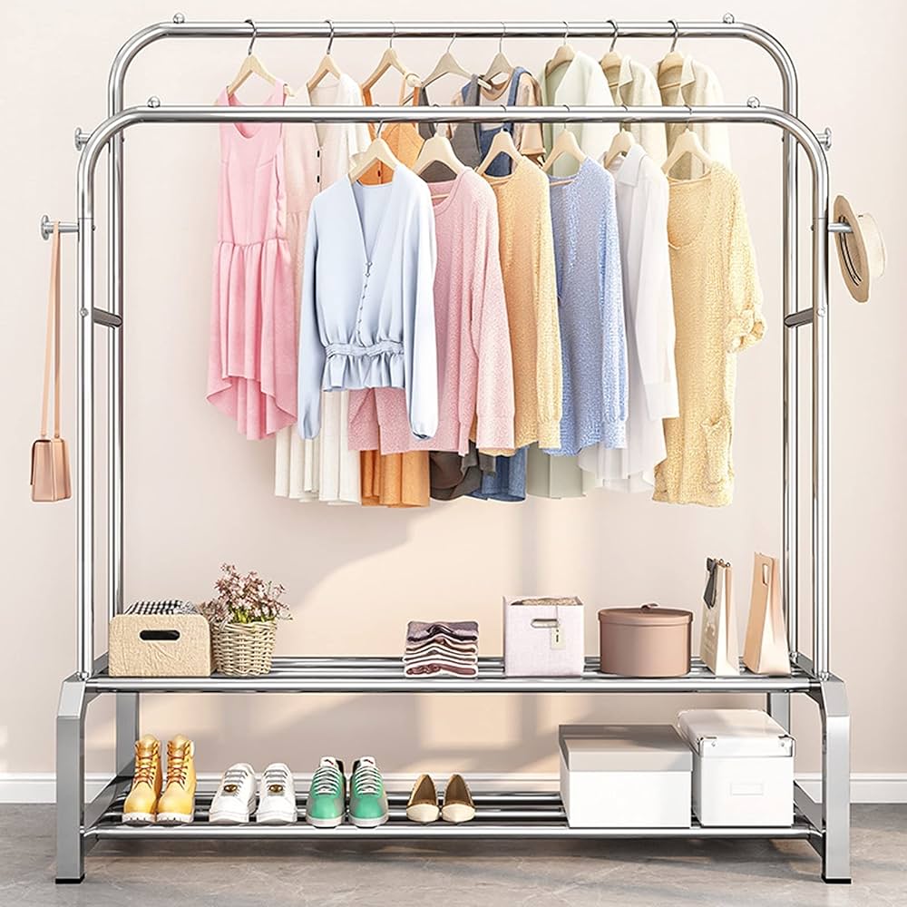 Amazon|ハンガーラック おしゃれ ステンレス製 2段 パイプハンガー は Amazon|ハンガーラック おしゃれ ステンレス製 2段 パイプハンガー は