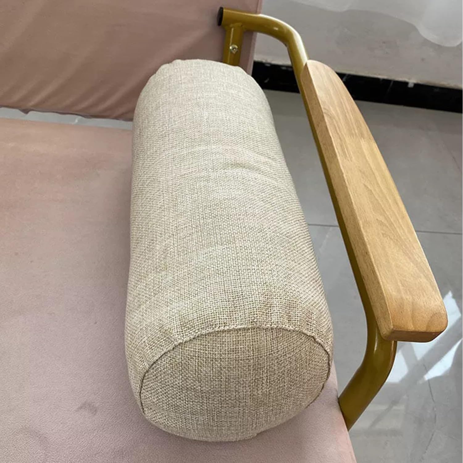 Poduszka pod kark i poduszka na szyję długa poduszka podłokietnik poduszki na sofę poduszka do spania boczna ergonomiczna poduszka pod szyję khaki 20 x 100 cm