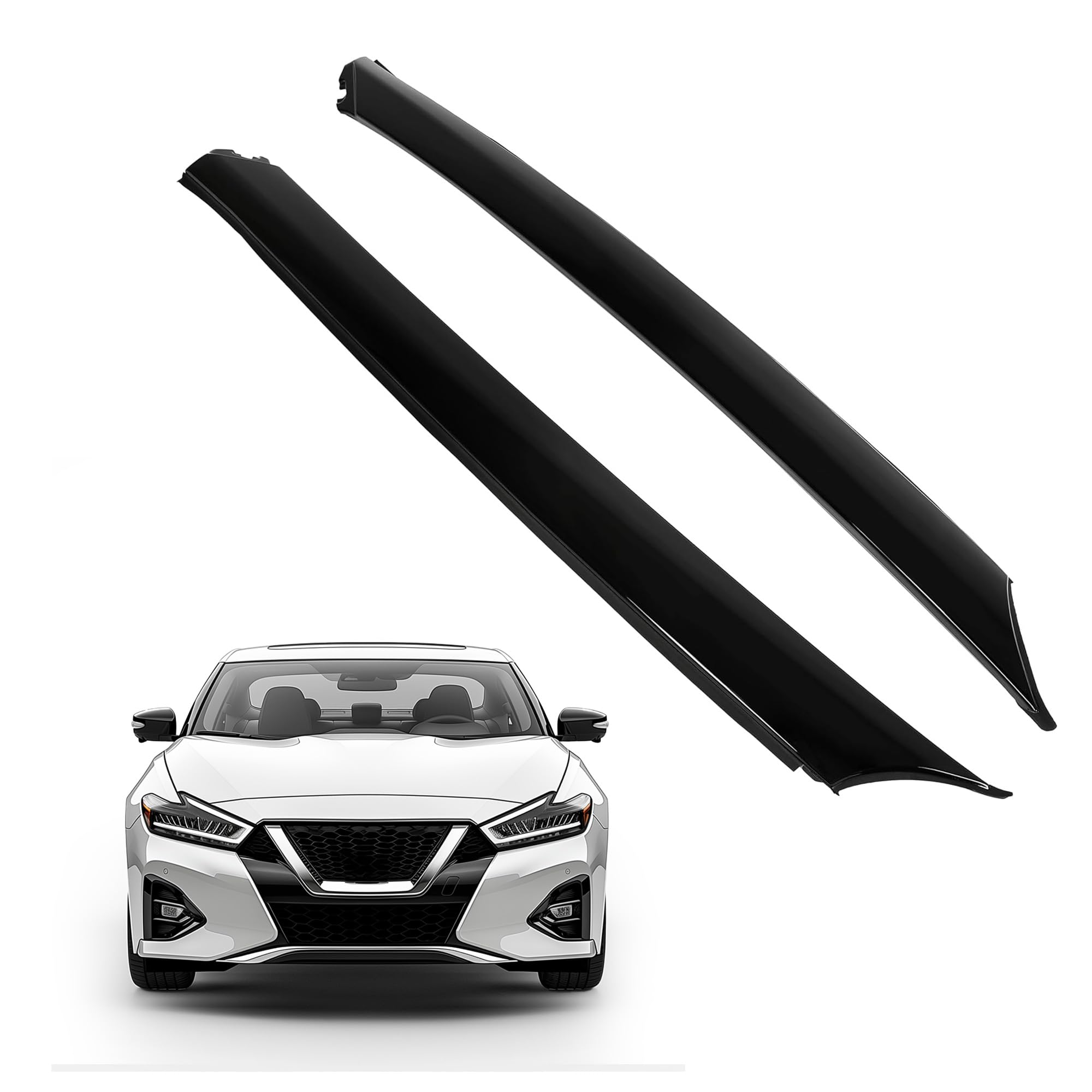 KUAFU Windshield A-Pillar Trim Compatible with 2016-2020 Nissan Maxima Replacement for 76837-9DD0A 76836-9DD0A Window Trim Molding Panel Driver &