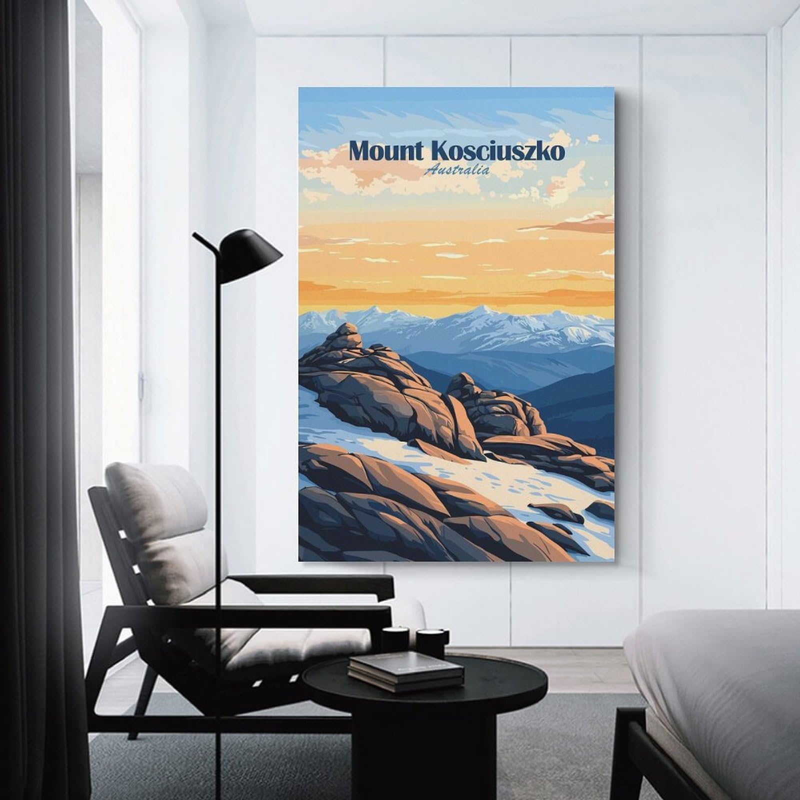 Junmoney Mount Kosciuszko, Australia Home Decor Wall Art, 20x30inch(50x75cm), for Lounge, Bedroom Or Personal Spaces, Thoughtful Wall Decor for Art Lovers