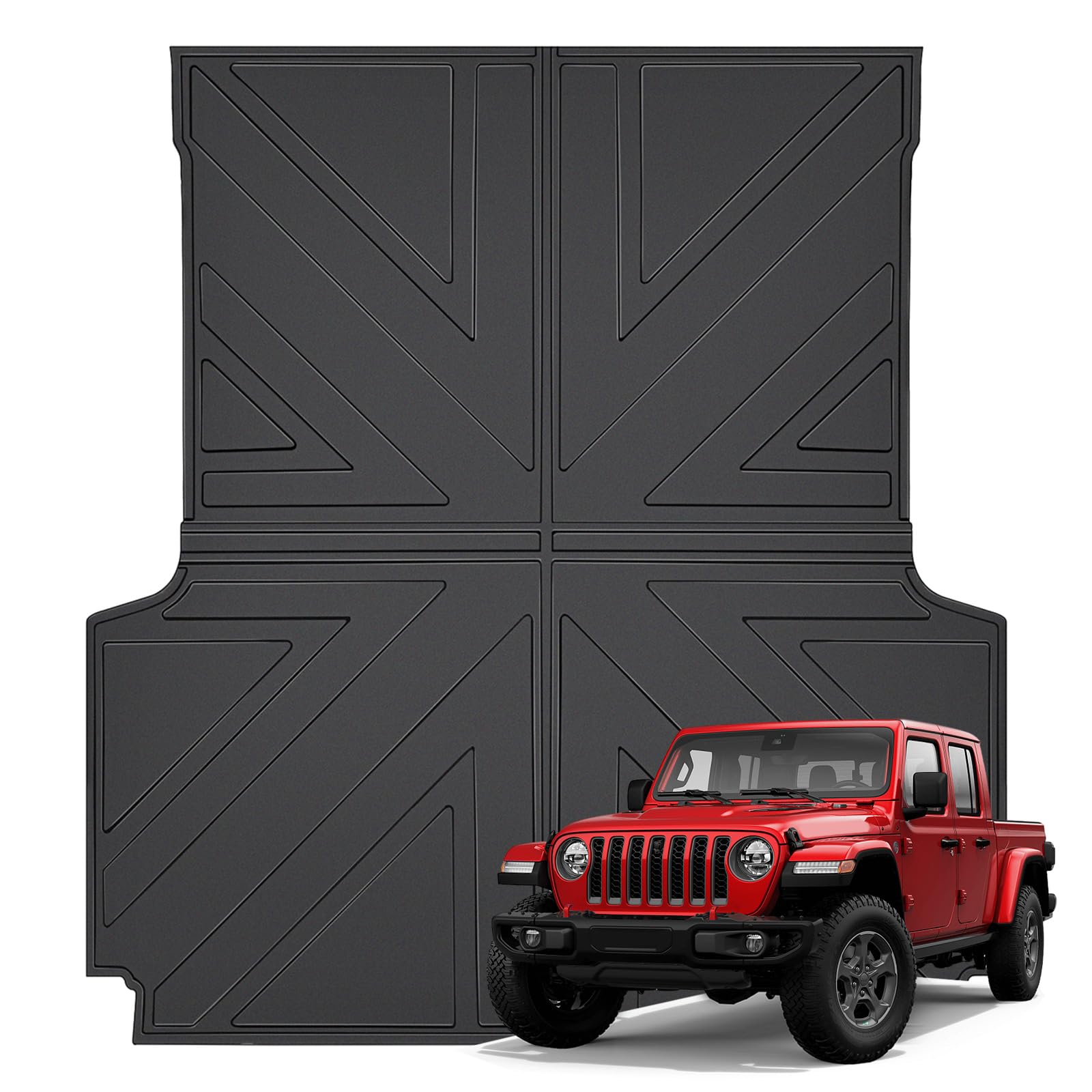 Utiiy Bed Mat Compatible with 2019-2023 Jeep Gladiator JT Truck Bed Mat All Weather Truck Mat TPE Bed Liners for 2019 2020 2021 2022 2023 Jeep Gladiator JT Accessories