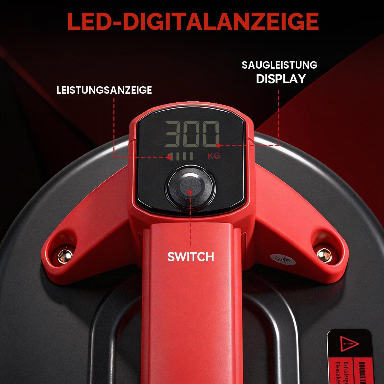 ONEVAN Akku Saugheber 300KG Supersaugkraft mit 4000mAh Akku & Typ-C