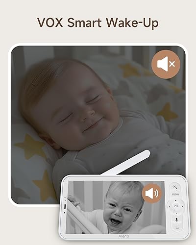 Miniatura 7 de ARENTI Pantalla inalámbrica de monitor de bebé de 5 pulgadas, unidad para padres para cámara B2 (pantalla 2, sin control de luz nocturna)