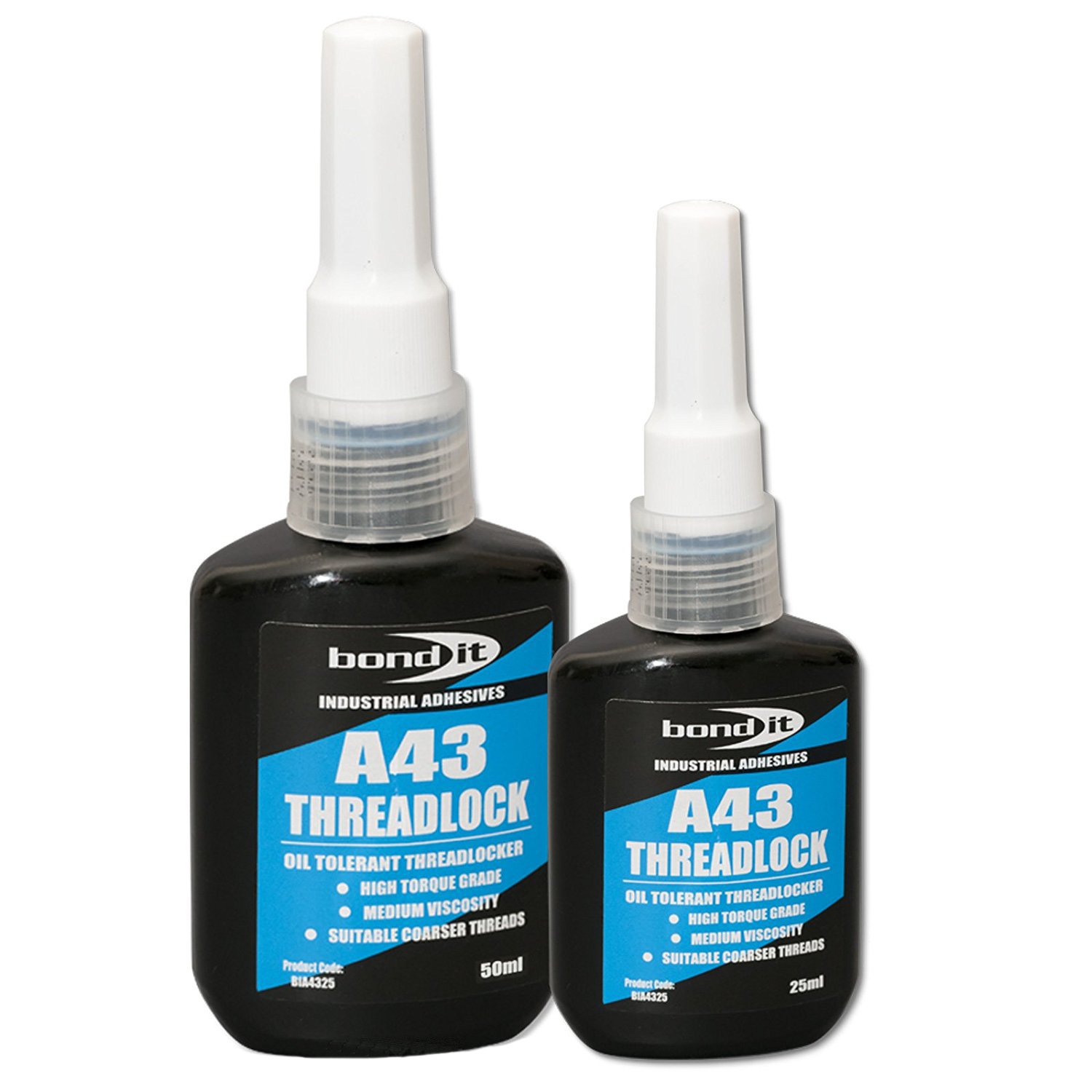 Bond-It A43 Threadlock 25ml - Blue medium strength anaerobic oil tolerant threadlocker - seals out moisture & prevents corrosion