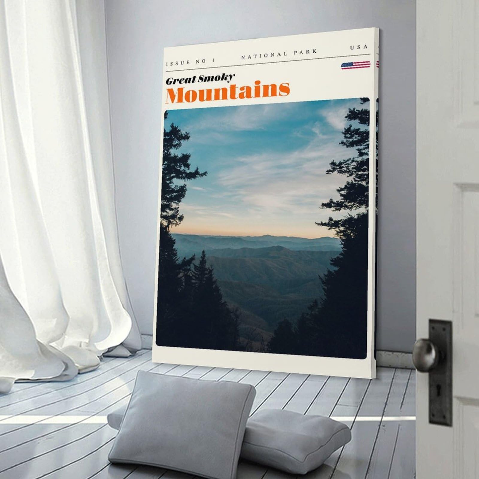 Junmoney Great Smoky Mountains National Park Travel Art Decorative Canvas Print 24x36inch(60x90cm), for Gallery Wall Layouts in Home Or Office, Home Wall Art for Statement Displays
