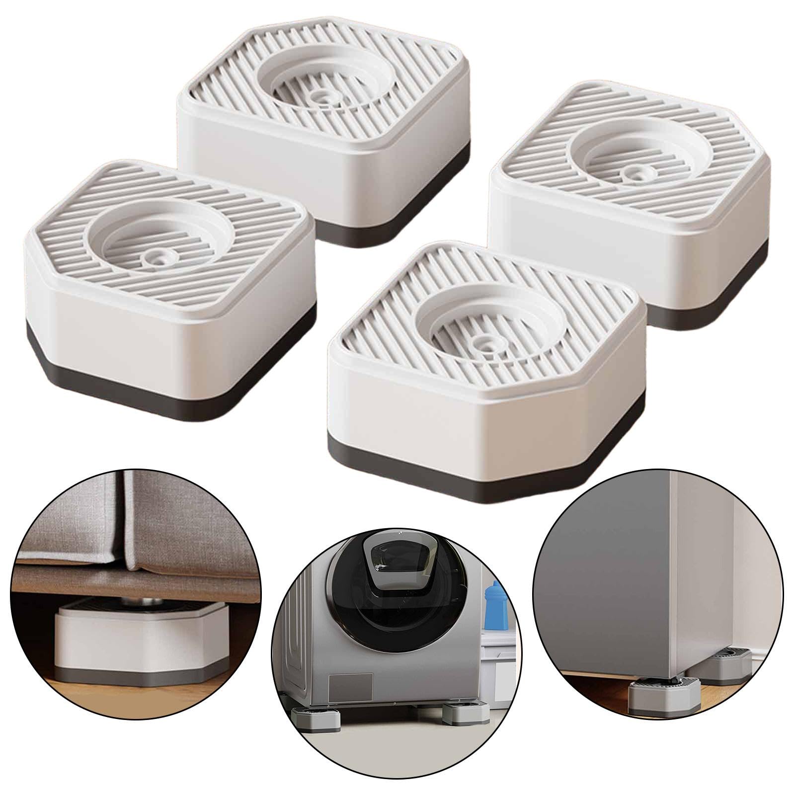 perfk 4 pezzi di cuscinetti antivibranti antiscivolo universali antiurto multiuso per asciugatrice, lavastoviglie, mobili per la casa, Bianco