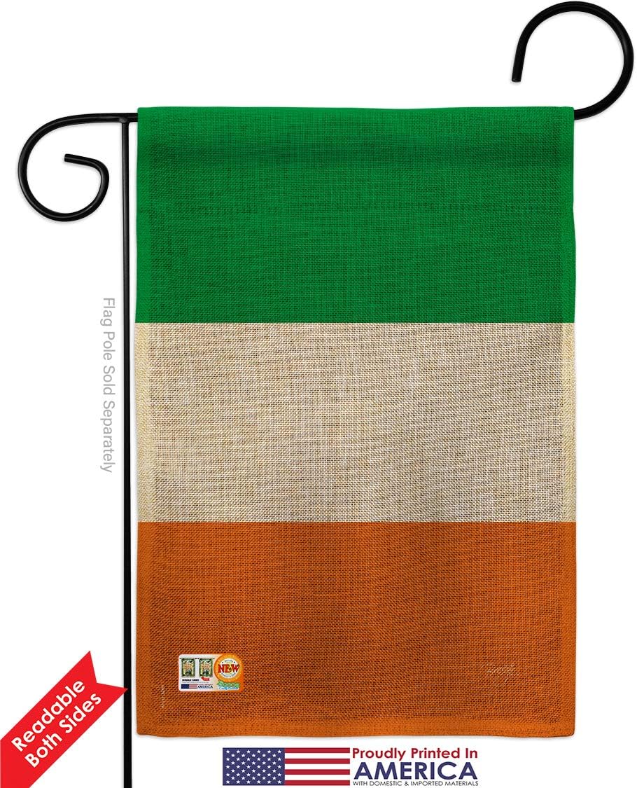 Ireland Country Burlap Garden Flag Regional Nationality Nation International World Particular Area Small Decorative Gift Yard House Banner Double-Sided Made In USA 13 X 18.5