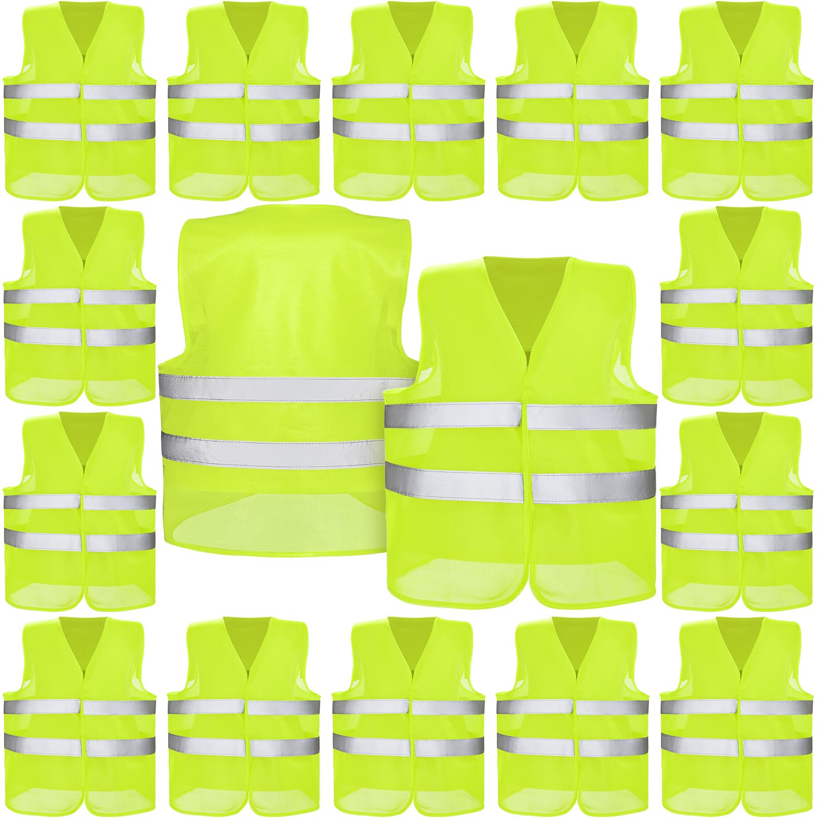 Snapklik.com : 15 Pack High Visibility Safety Vest Bulk Reflective Mesh ...