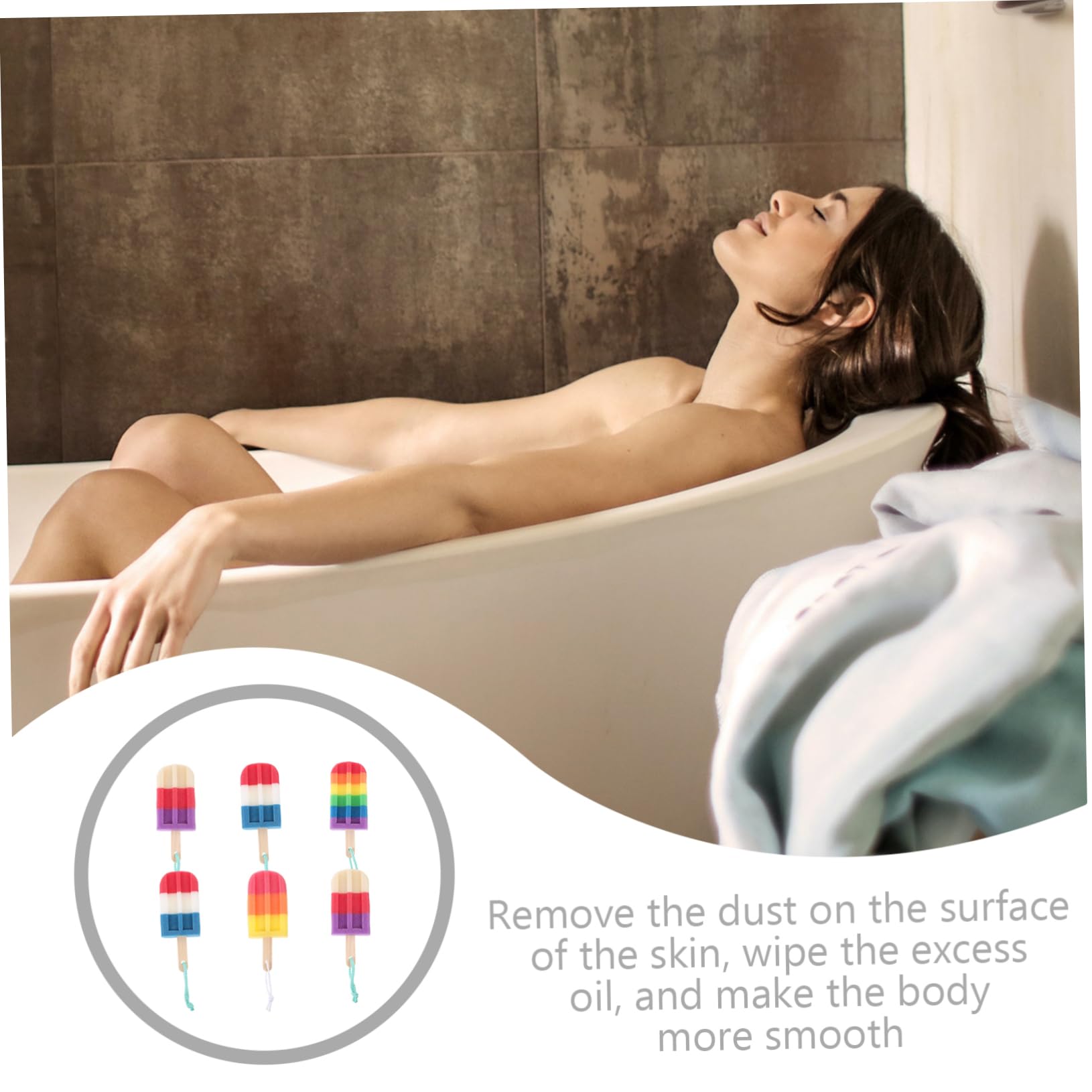 3 Set Di Spazzola Esfoliante Per Doccia Spugna Per Il Corpo Pouf Scrub Per Doccia Delicato Su Uomini Donne E Bambini 6 Pezzi * 3 Casuali