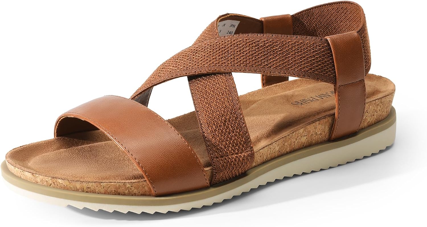 Comfortable low wedge sandals, open toe, strappy, lightweight summer shoes