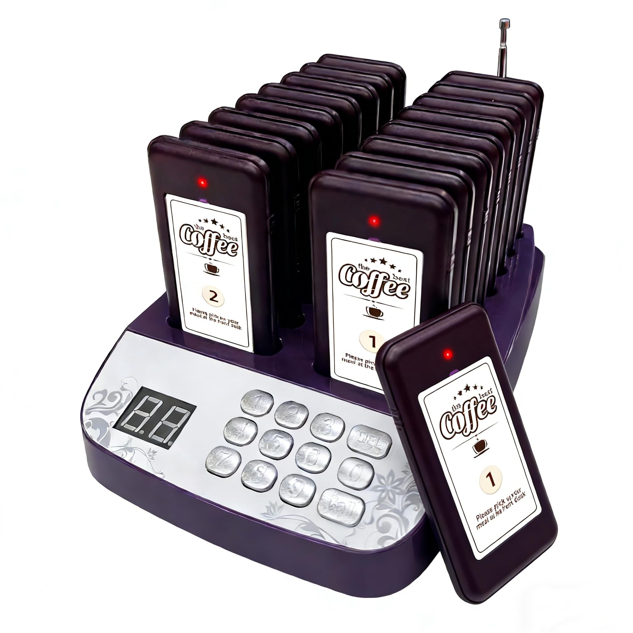 SavvyMate Restaurant Pager System, Pagers for Restaurants Paging System,1640ft Long Range,16 Pagers and Beepers with Vibration Flash and Buzzer,
