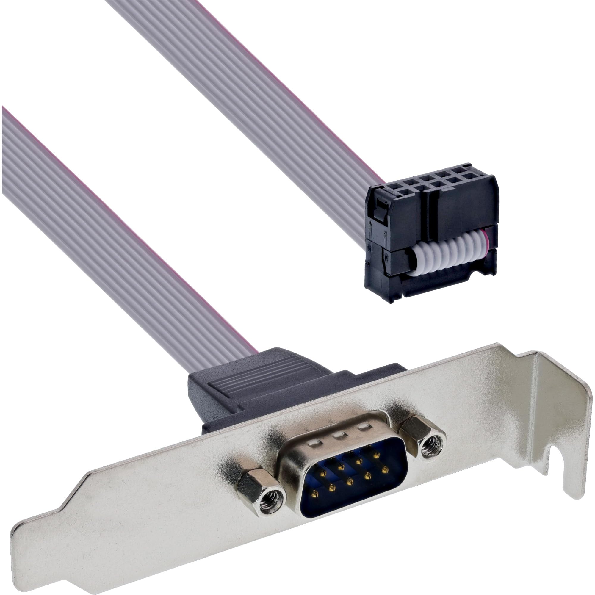 Inline Serielles Slotblech - Low-profile - 9-pol Stecker an 10-pol Buchsenleiste - 0,6m - bulk