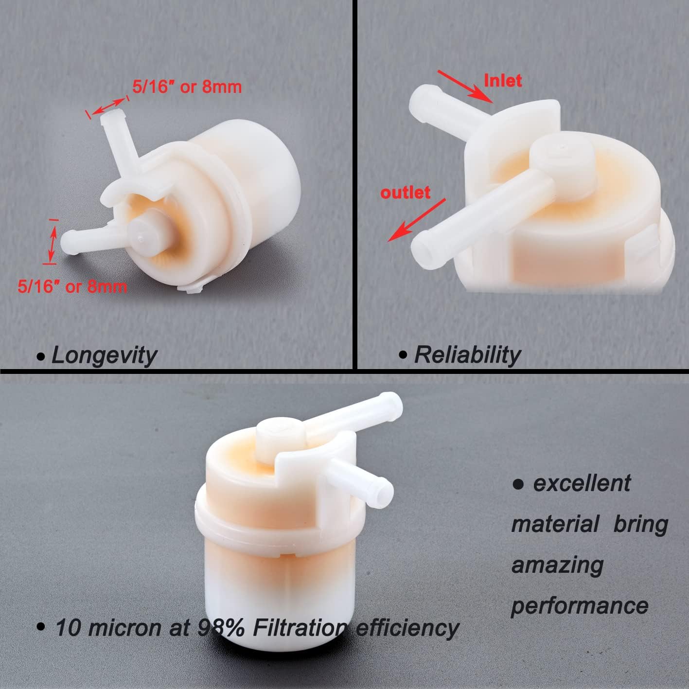 16900-SR3-004 Fuel Filter for Honda Outboard (115 130 HP BF115 BF130) 18-7720 MARINE BOAT 5/16 inch or 8mm outlet inlet