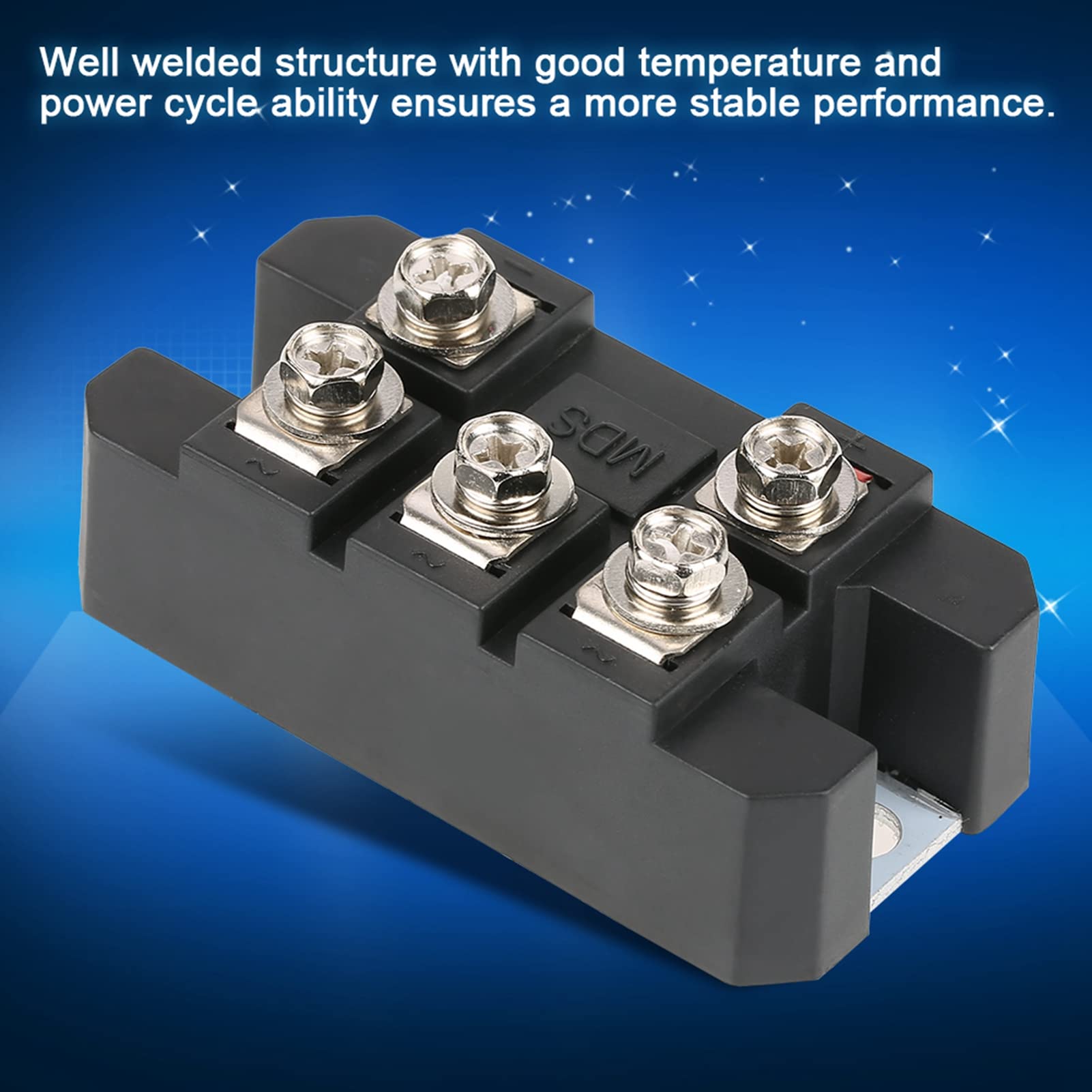 Respicefinem MDS100A Black Three Phase Diode Bridge Rectifier 100A Amp 1600V for Robust Industrial Applications High Power Electrical Component