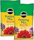 Miracle-Gro Potting Mix, For Container Plants, Flowers, Vegetables, Shrubs, Annuals, Perennials, Feeds up to 6 Months, 8 qt., 2-Pack