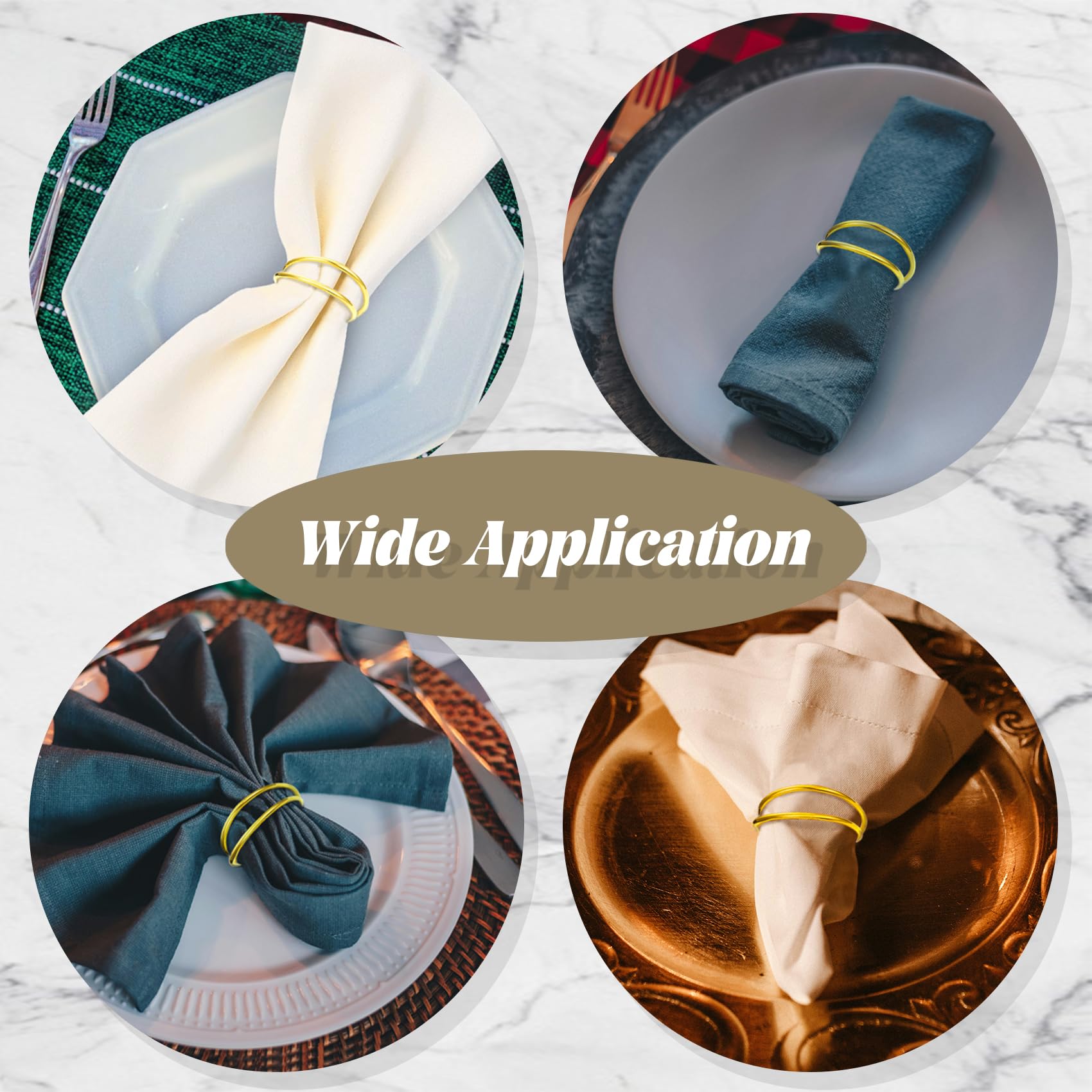 Amazon｜8PCSゴールドナプキンリング、スパイラルナプキンリング