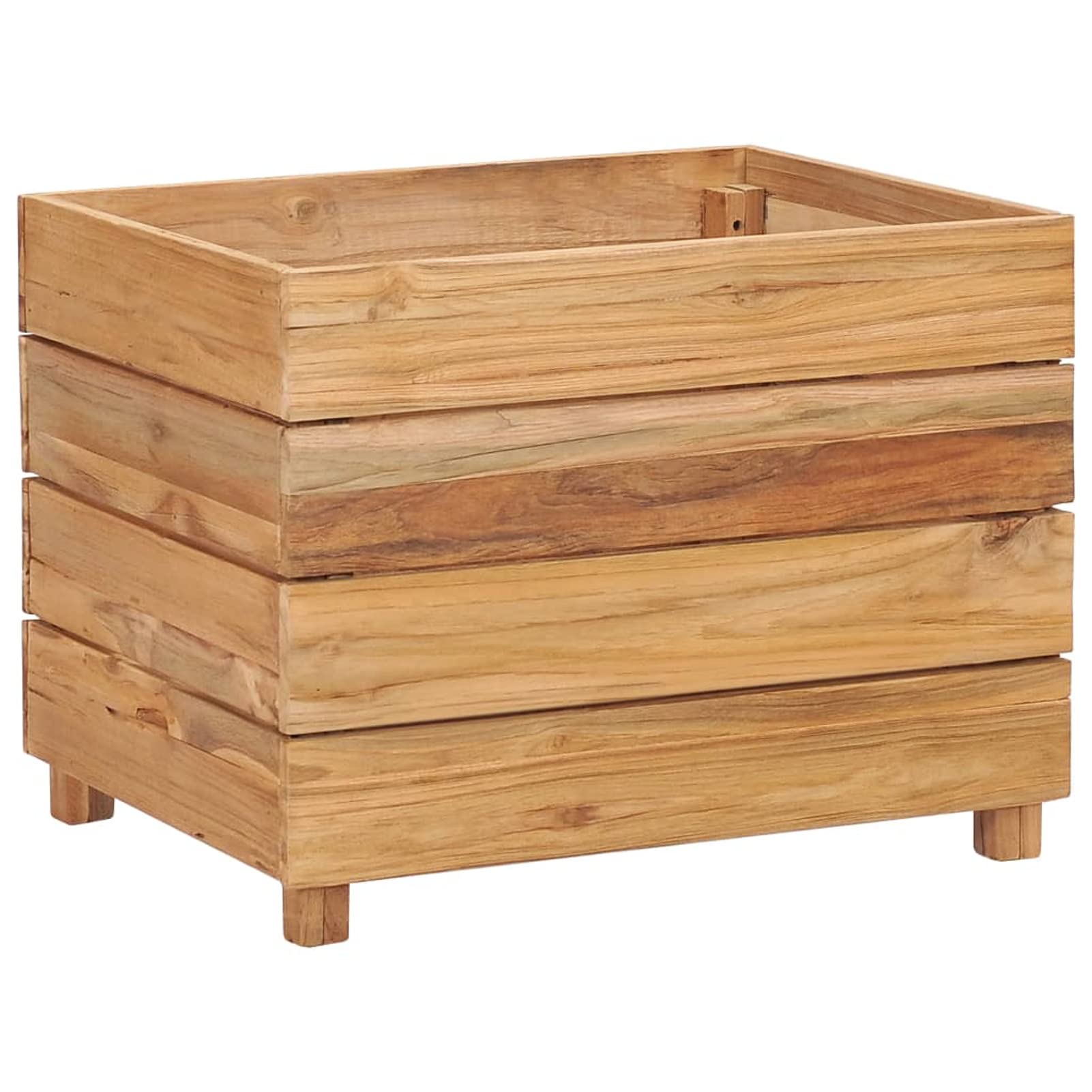 Hochbeet, Palettenrahmen, Hochteich, Gemüsebeet, Kräuterregal Balkon, Blumenbeet, Kräuterspirale, Tomatenbeet, Pflanzhochbeet, 50x40x38 cm Teak Altholz und Stahl