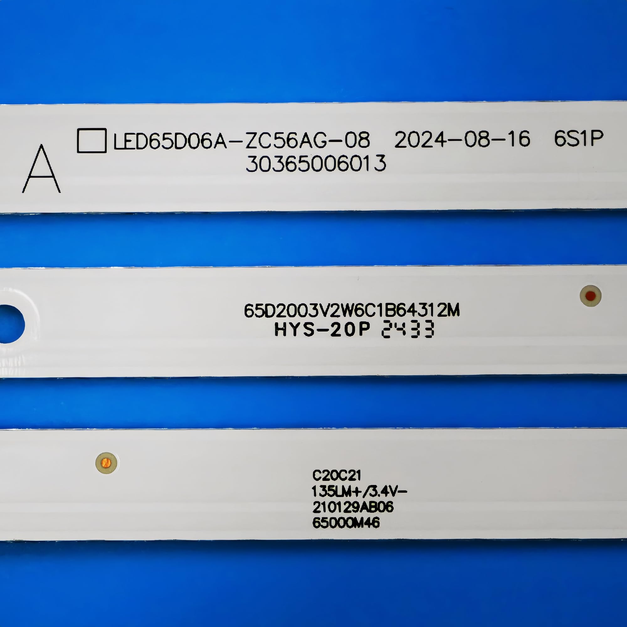 Strisce LED (12 pezzi *A) per TV da 65 pollici E4AA65R LED65D06A-ZC56AG-08 ONN 100012587 30365006013 30365003014 LT-65CA890 LT-65MB708 L65M5--EA LED655 D06B-ZC56AG-08
