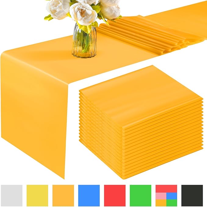 16 Pcs Disposable Plastic Table Runner 14 x 108 Inches