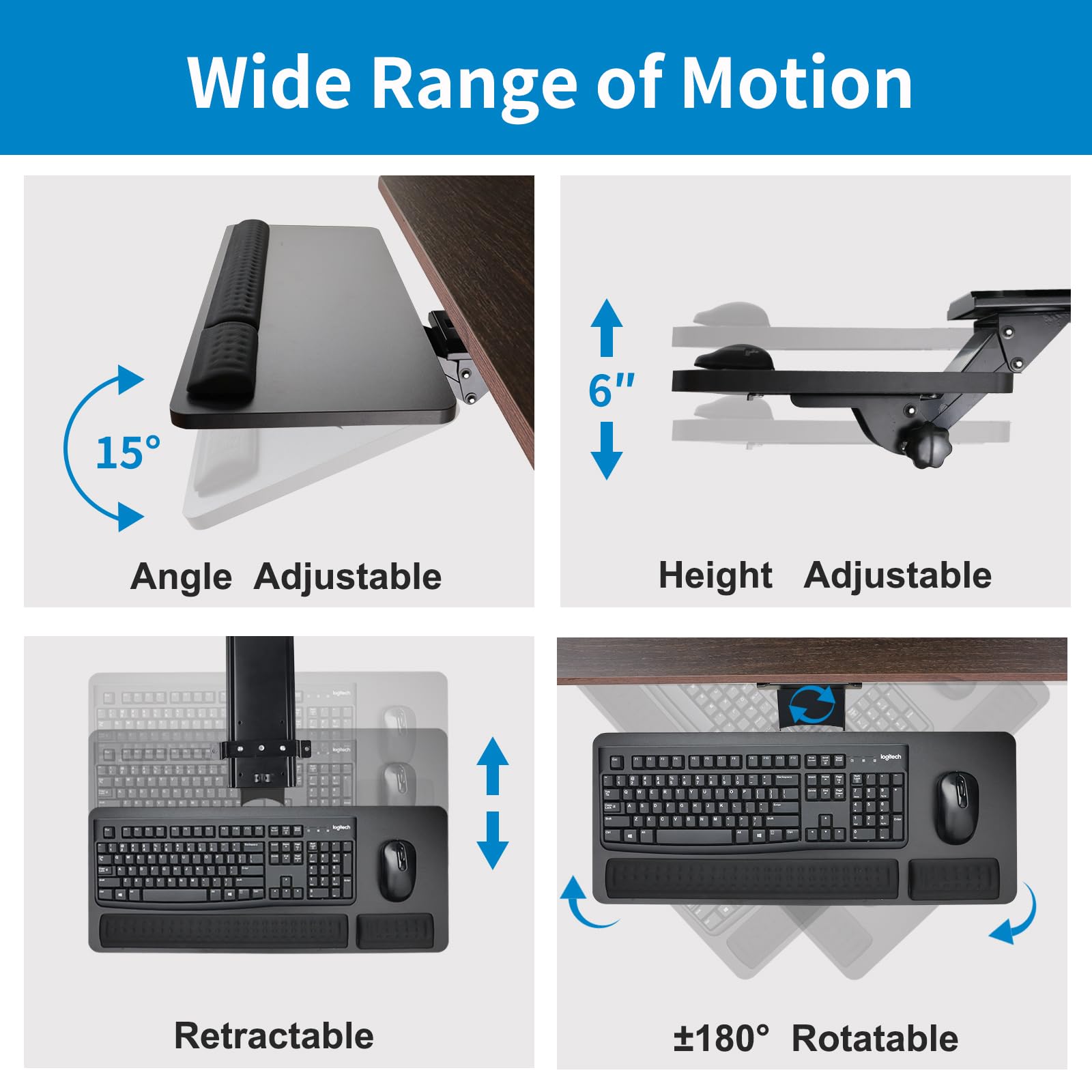 Keyboard Tray Under Desk 27 Clamp On Keyboard Drawer Computer