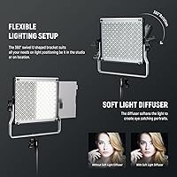 Vista 6 de NEEWER Luz de video LED RGB 660 PRO II mejorada con control de aplicación y kit de soporte de trípode, 2 paquetes de 50 W/1% de atenuación