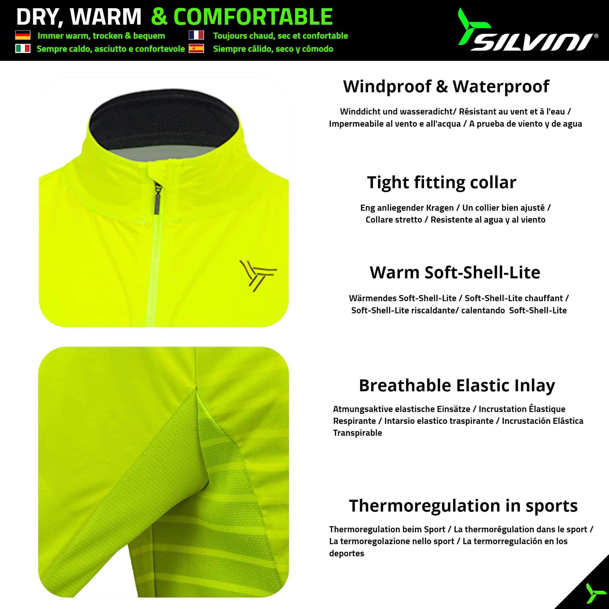 SILVINI Parina lekka, wodoszczelna kurtka rowerowa, męska, wodoszczelna, oddychająca, wodoszczelna, oddychająca, MTB, męska, wiatrówka, rower męski