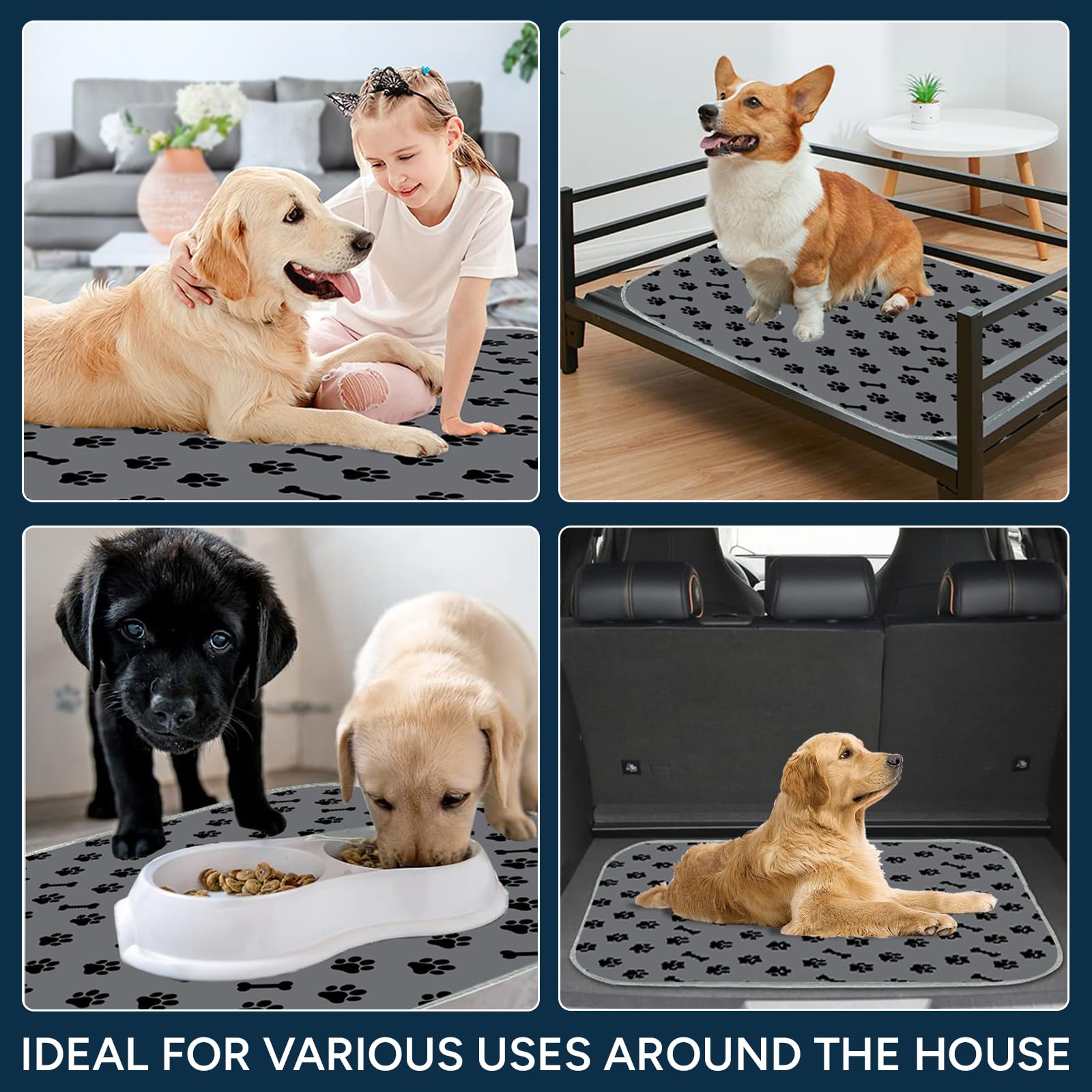 Lot de 2 tapis pour animaux de compagnie 36 x 41