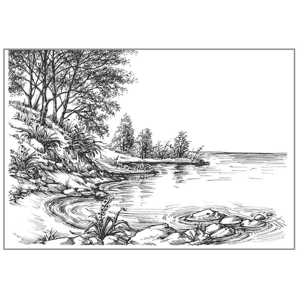 XUNXI Clear Stamp, River Bank Lake DIY Silicone Clear Stamp Seal Scrapbook Embossing Album Decor
