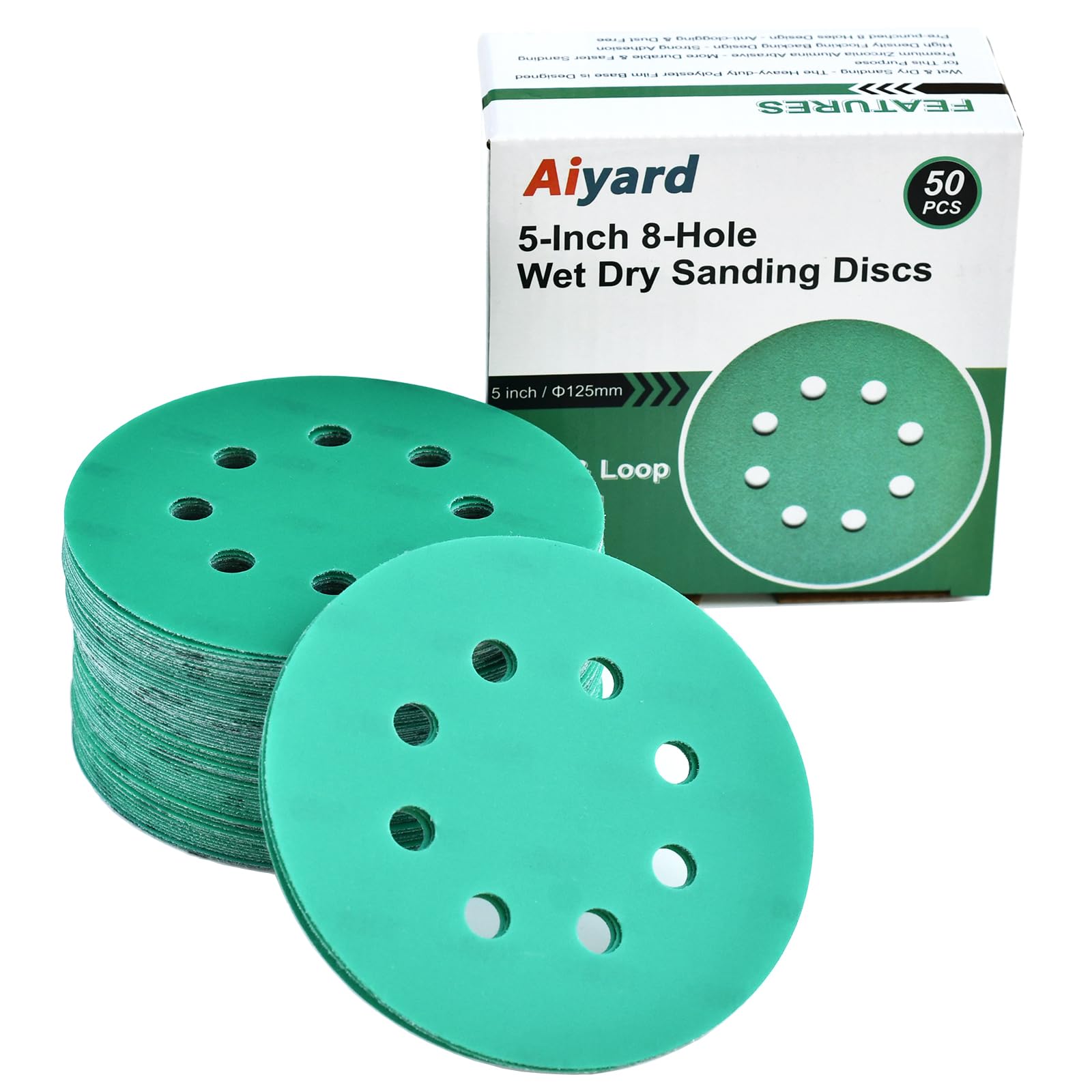 5-Inch Sanding Discs - 50 Pack (220 Grit) -11