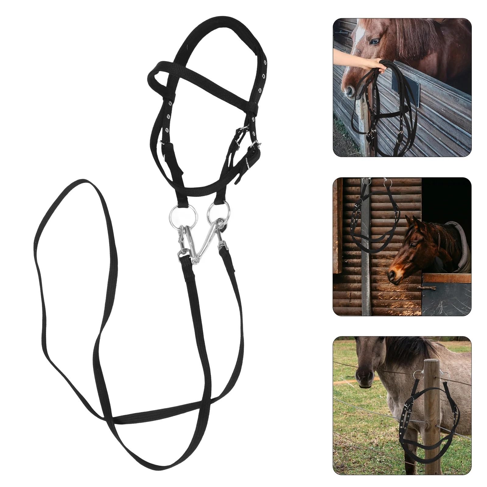 Brida de Cuerda, Cabestro de Caballo, riendas Multiusos for Sendero, cabestros de Nailon a Juego, Equipos ecuestres de Carreras de Caballos para Caballos