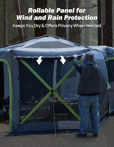 Miniatura 7 de JOYTUTUS Dual-Use Pop up SUV Tents for Camping, 10x10.5 Ft Big Space 2 Rooms Car Tent, SUV Tailgate Tent for Family Camping, 5 Sides Canopy,