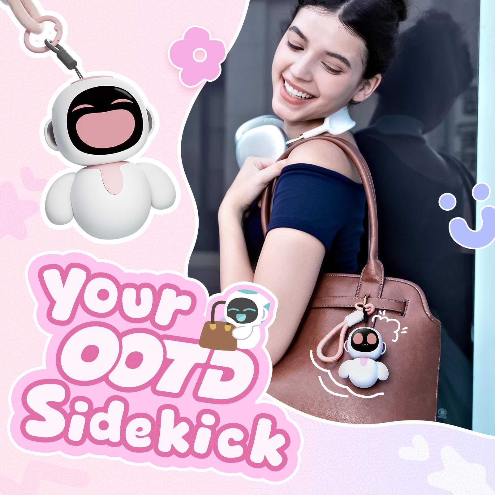 ENERGIZE LAB Eiliko Pink - Portable Eilik Robot with AI, Fun