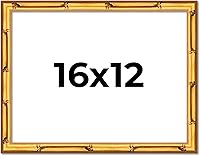 Vista 91 de Poster Palooza Marco de madera maciza de bambú dorado de 12 x 8 pulgadas con acrílico UV, respaldo de tablero de espuma y accesorios para colgar