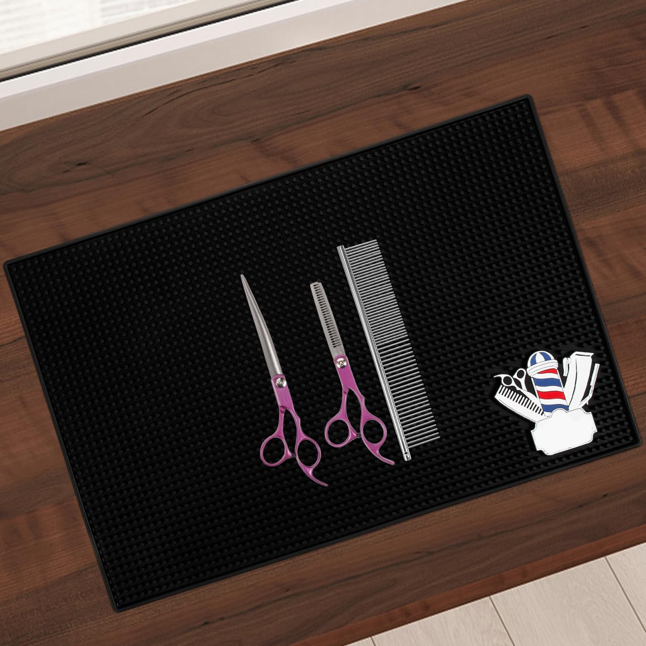 VICASKY Barber Mat Work Station Organizer Silicone Pad Clippers Scissors and Brushes Non Slip Design Salon Countertops Durable Surface Professional Barbers Storage Hair Non-Slip Tools Space-Saving - Image 2