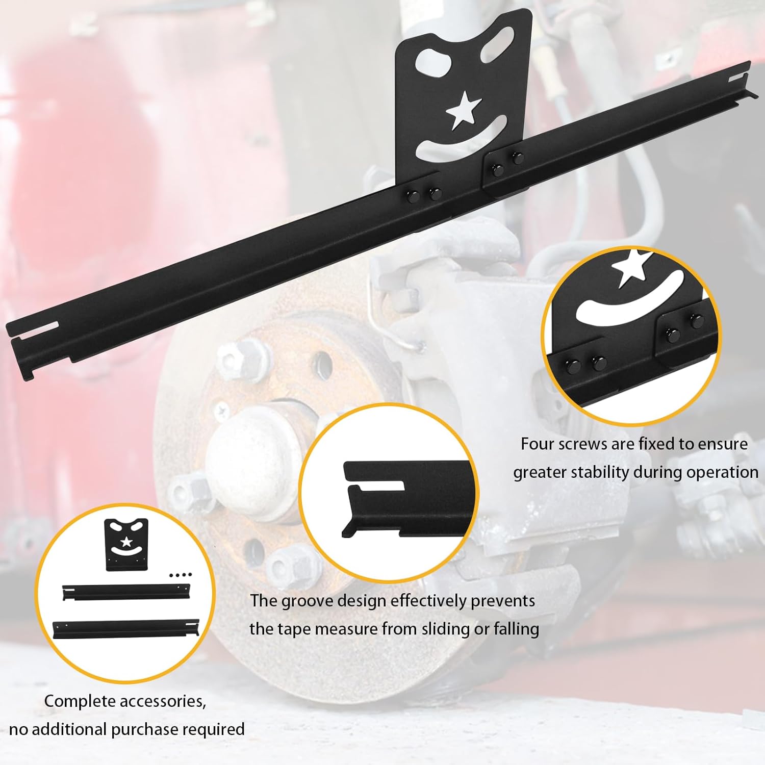 Ertuohg Wheel Alignment Tool Plates, Heavy Duty Toe Alignment Tool Plates, Car Alignment Tool Kit for Accurate Measurement and Quick Calibration, DIY Toe Alignment Tool for Car, Truck, SUV (Black)