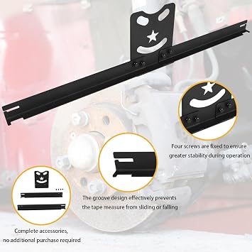 Wheel Alignment Tool Plates, Heavy Duty Toe Alignment Tool Plates, Car Alignment Tool Kit for Accurate Measurement and Quick Calibration, DIY Toe Alignment Tool for Car, Truck, SUV (Black)