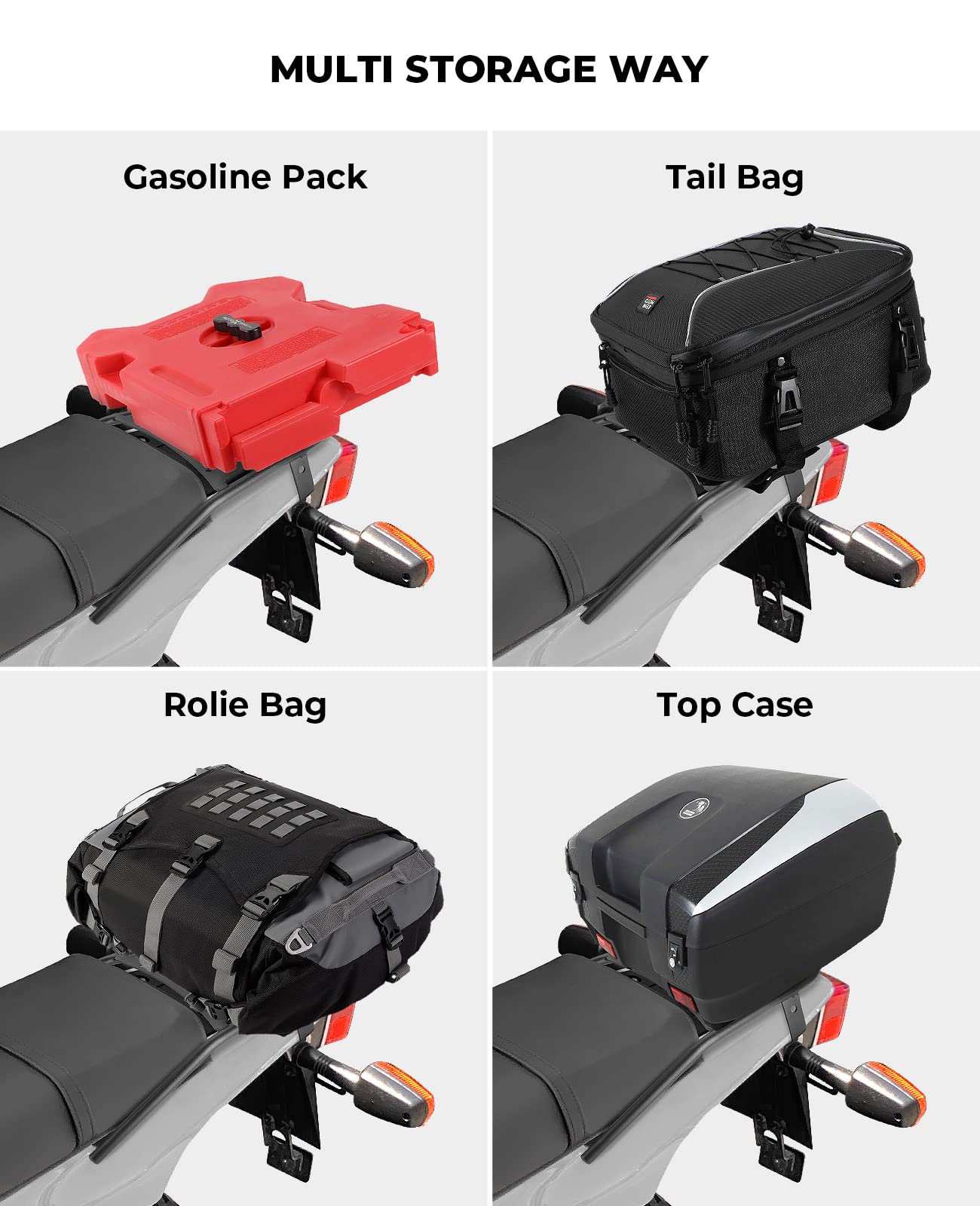 Snapklik.com : KEMIMOTO Motorcycle Rear Luggage Rack Compatible