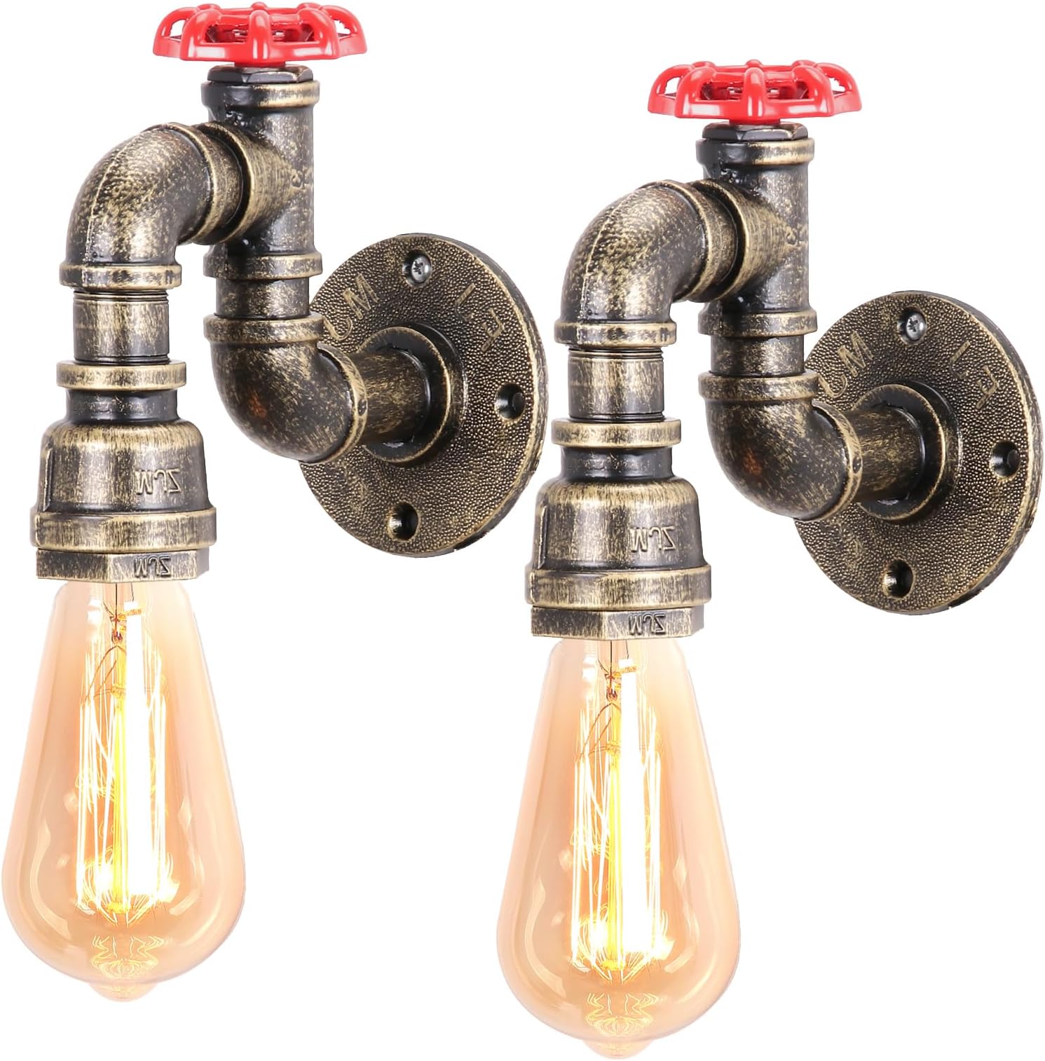 Lot De 2 Applique Murale Industrielle Vintage Design Style Retroluminaire Metal Rotation A 180 Degres Blanc 91698778
