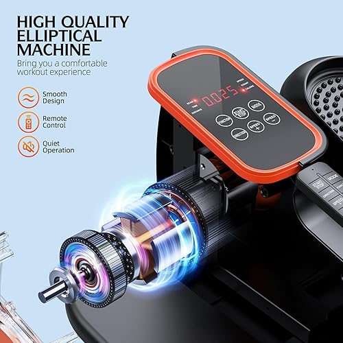 Miniatura 2 de Under Desk Elliptical, Ellipse Leg Exerciser While Sitting for Seniors, Quiet Portable Electric Seated Pedal Exerciser with Remote Control and 12