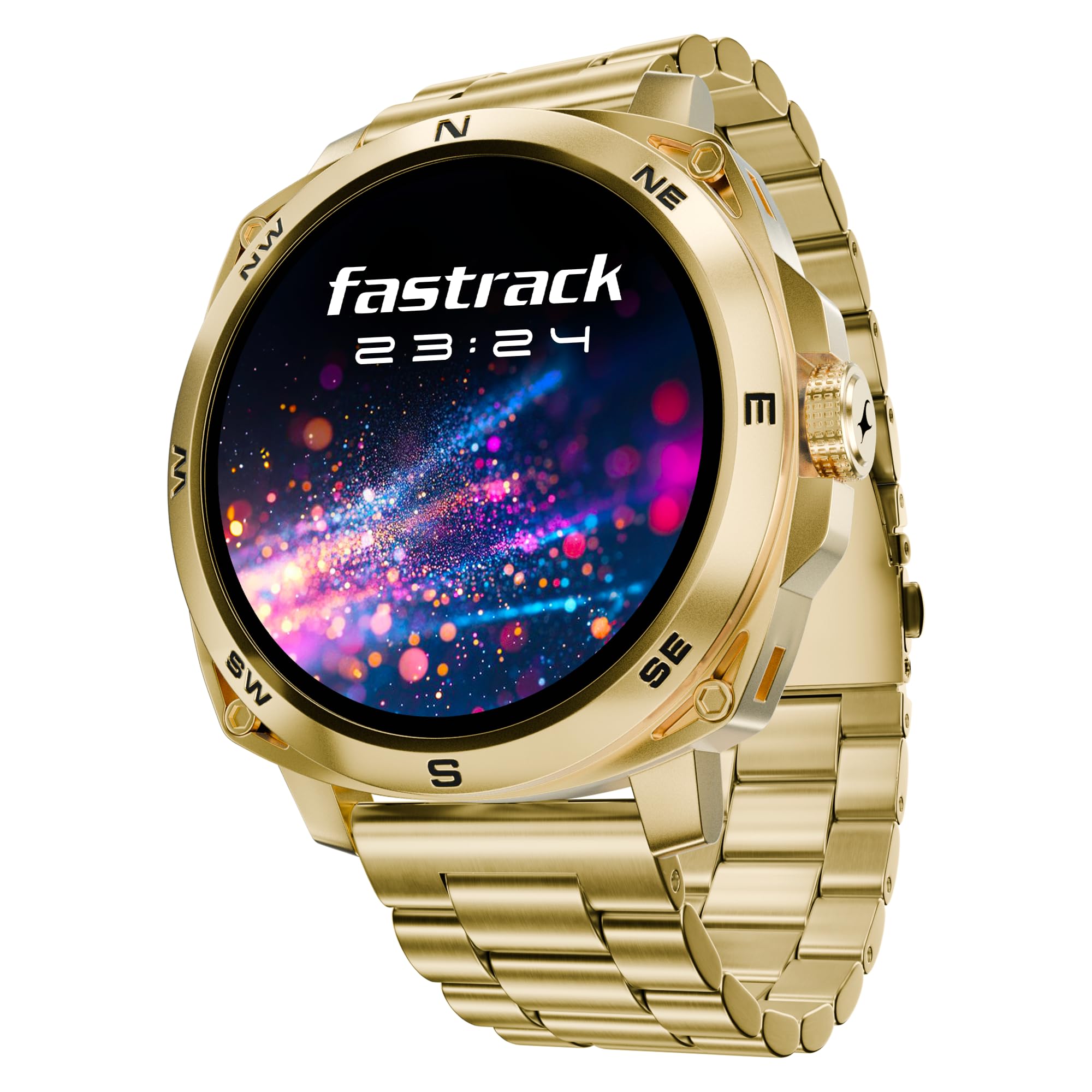 Fastrack Radiant FX3 Smart Watch, 3.63 CM AMOLED Display, Functional Crown, AOD & DND Mode, SingleSync BT Calling, AI Voice Assistant, Women's Health Tracking, 100+ Sports & Smartwatch Faces (Gold)-image-24