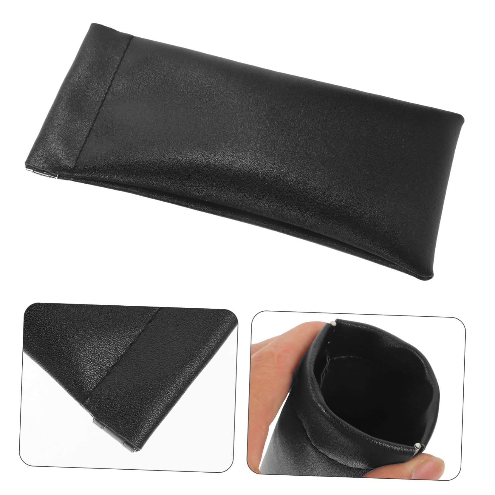 GAROZATION Ultra Soft Leather Sunglass Case Auto Closure Multi-use Compatible Travel Eyewear Bag