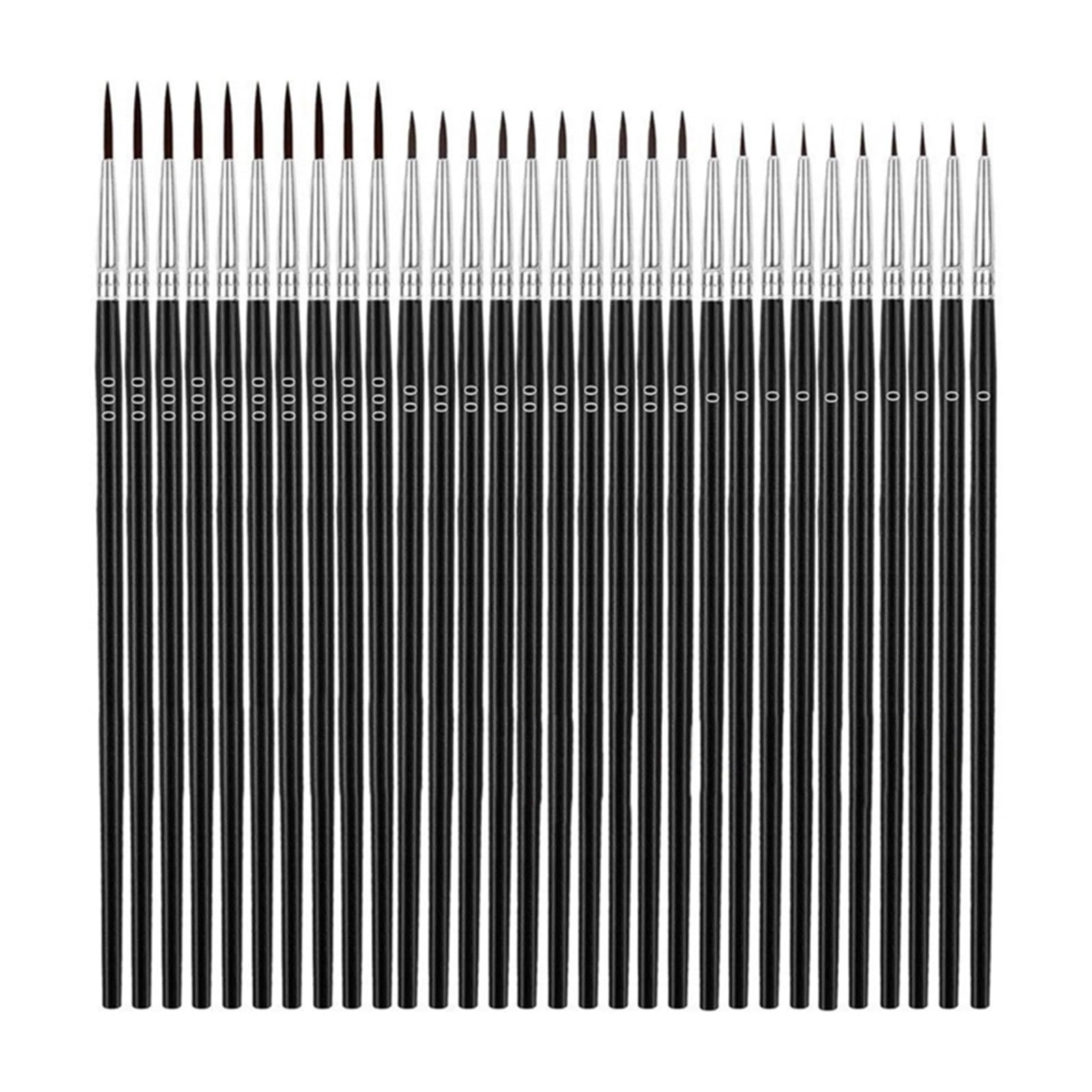 30x/Set Fine Paint Brushes with 3 Size #0#00#000 Tiny Detail Painting Small Liner Tip Brush for(Color3)