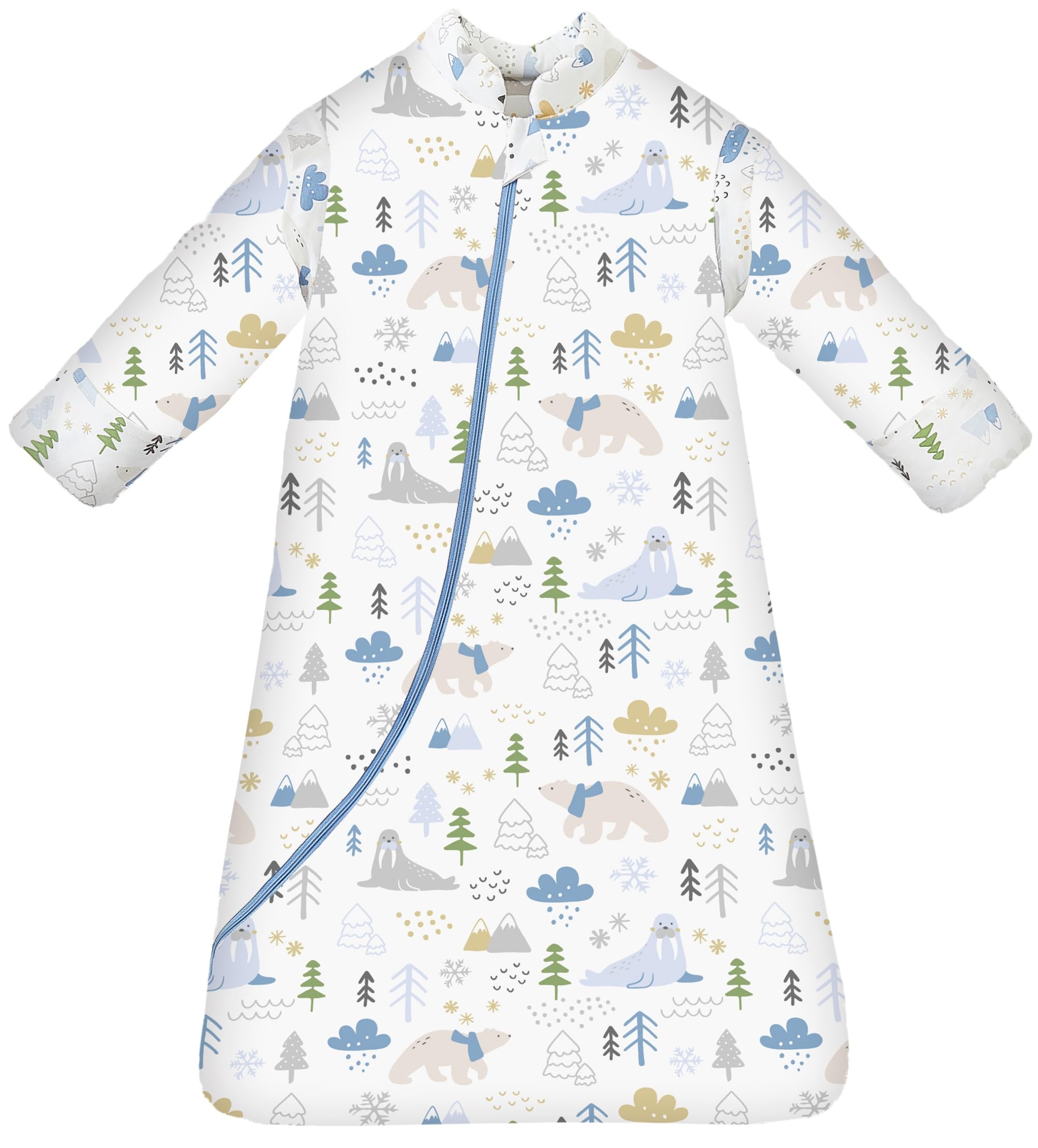 Chilsuessy Baby Schlafsack Winter 3.5 Tog Kinder Schlafsack Ganzjahres Schlafsäcke Jungen Mädchen Schlafsack für Kleinkinder Neugeborene, Eisbärenpark/3.5 Tog, L (90-105 cm)