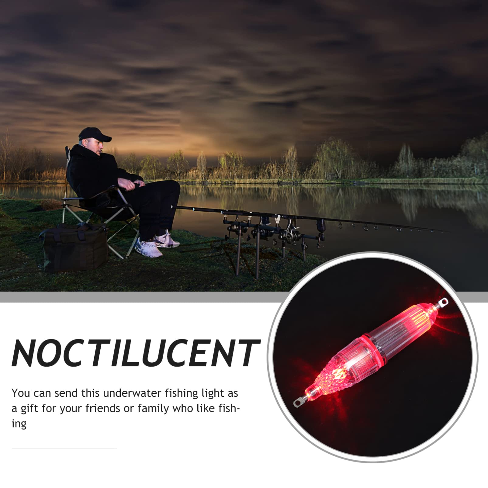 Totority Underwater Fishing Light LED Fish Attracting Light for Night Fishing Deep Drop Fishing Equipment Portable Lightweight Design for Fresh Salt Water Use