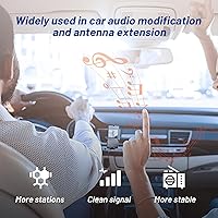 Vista 7 de Anina Adaptador de antena de radio de coche hembra a hembra Conector aéreo universal Cable de extensión de antena de radio