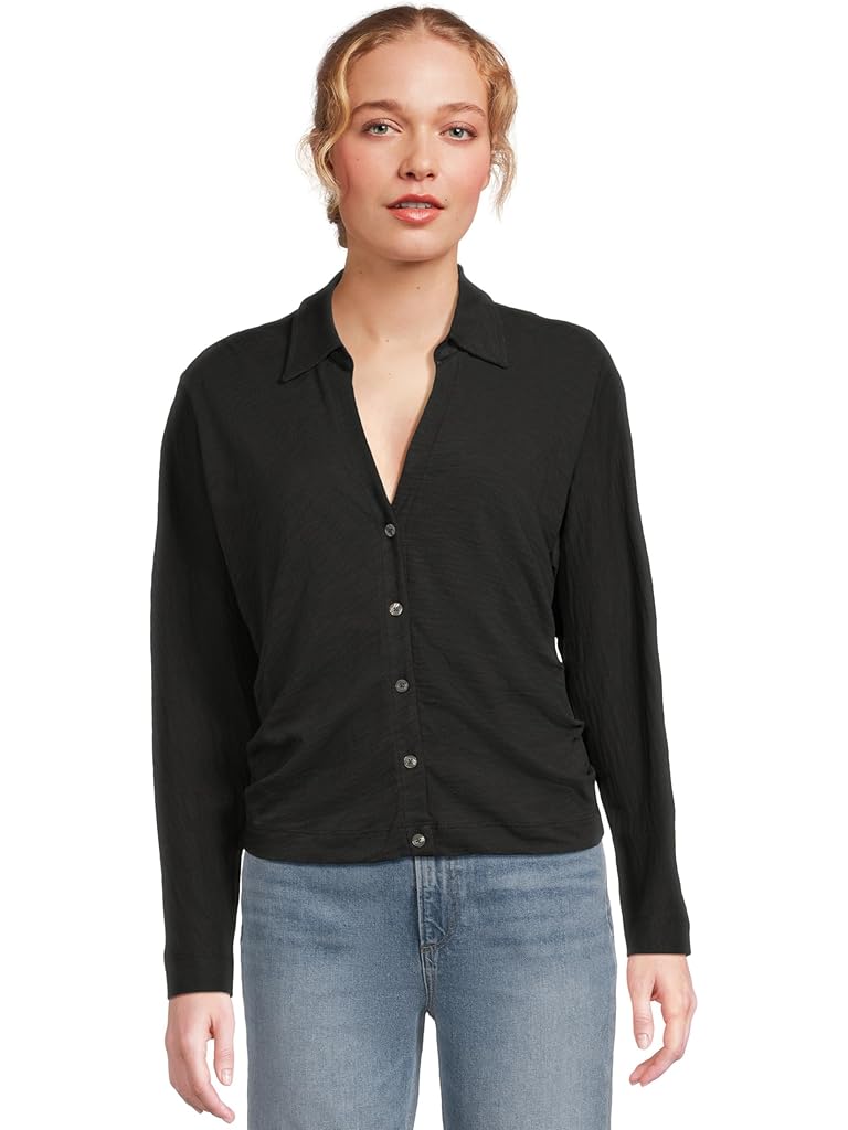 Black Lilla P Side Pleat Button-Down