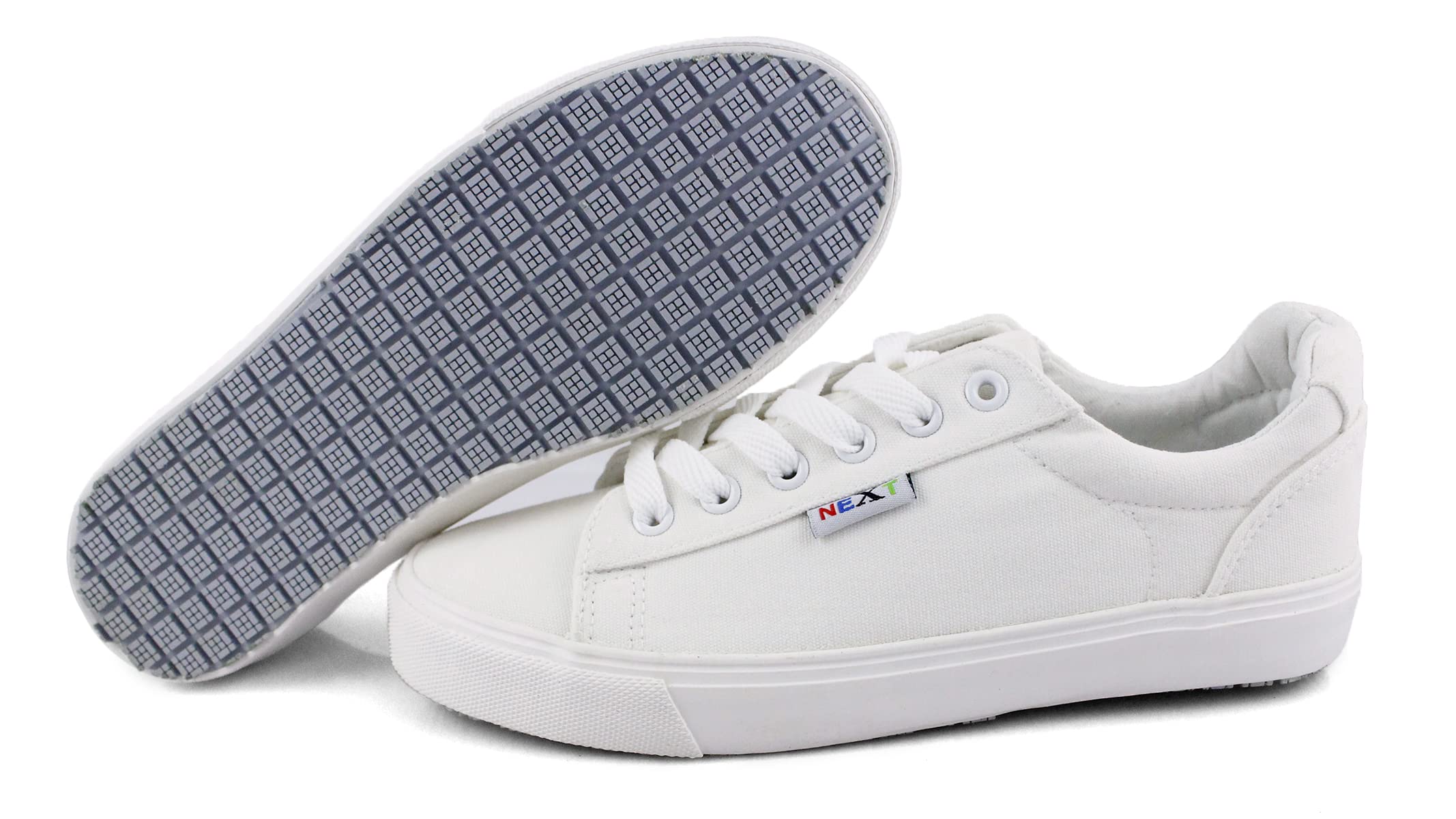 Laforst Womens Nextgen Sunbrella Upper Nonslip Waitress Server Lace Up Fashion Flat White 10