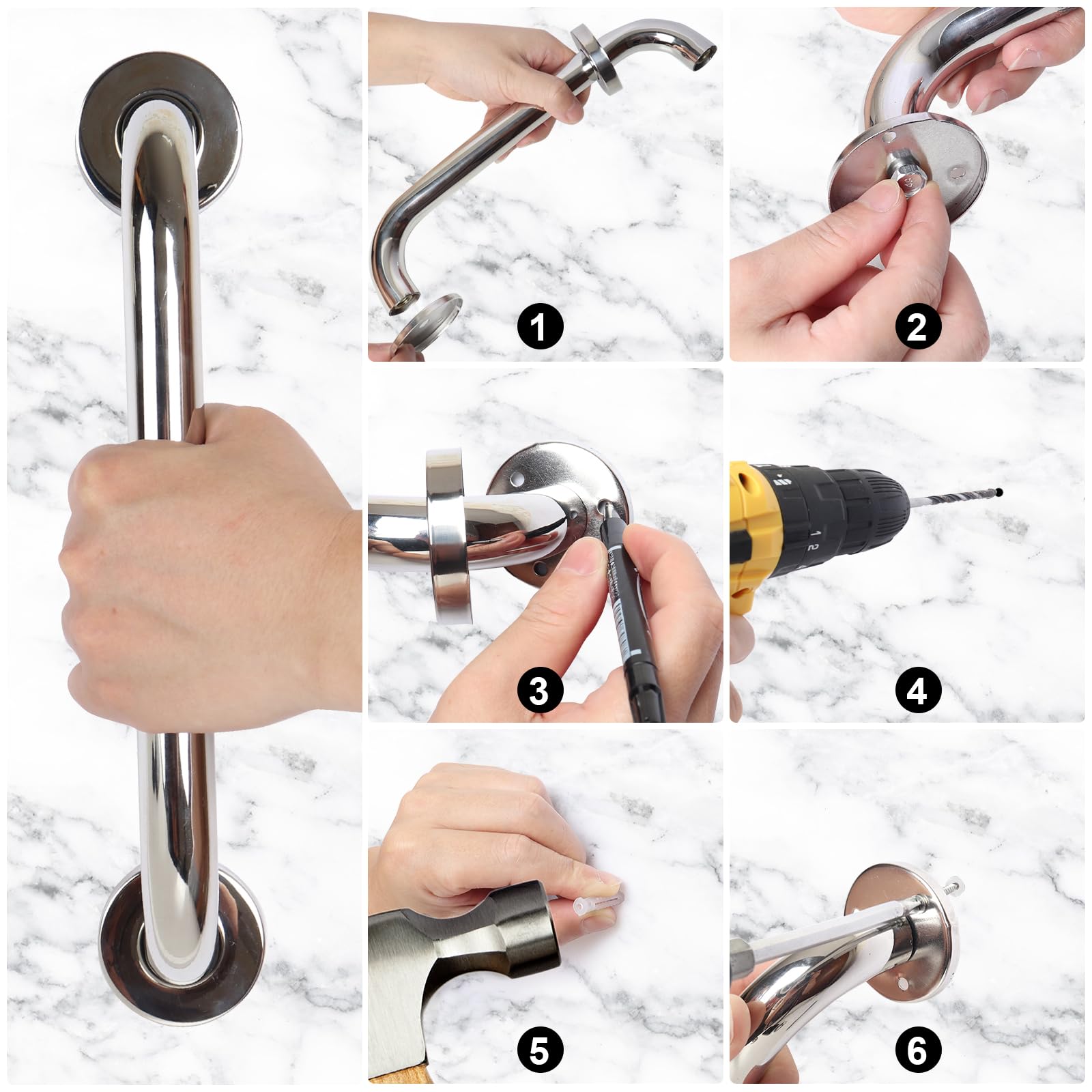 Snapklik.co : Oen DN8712 Bathroo Safety 12-Inch Stainless Steel