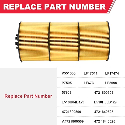 Miniatura 2 de P551005 Filtro de aceitelubricante para Freightliner Cascadia Mercedes Western Star Trucks & Buses Detroit Diesel DD13 DD15 DD16 Motores Reemplaza#