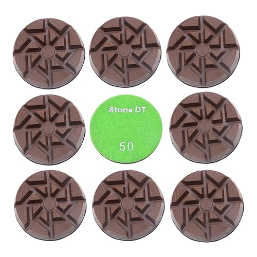 Discos de pulido de diamante para rectificadora de pisos, discos de enlace de resina de 3 pulgadas para hormigón, terrazo, mármol, granito, 50 #, 9